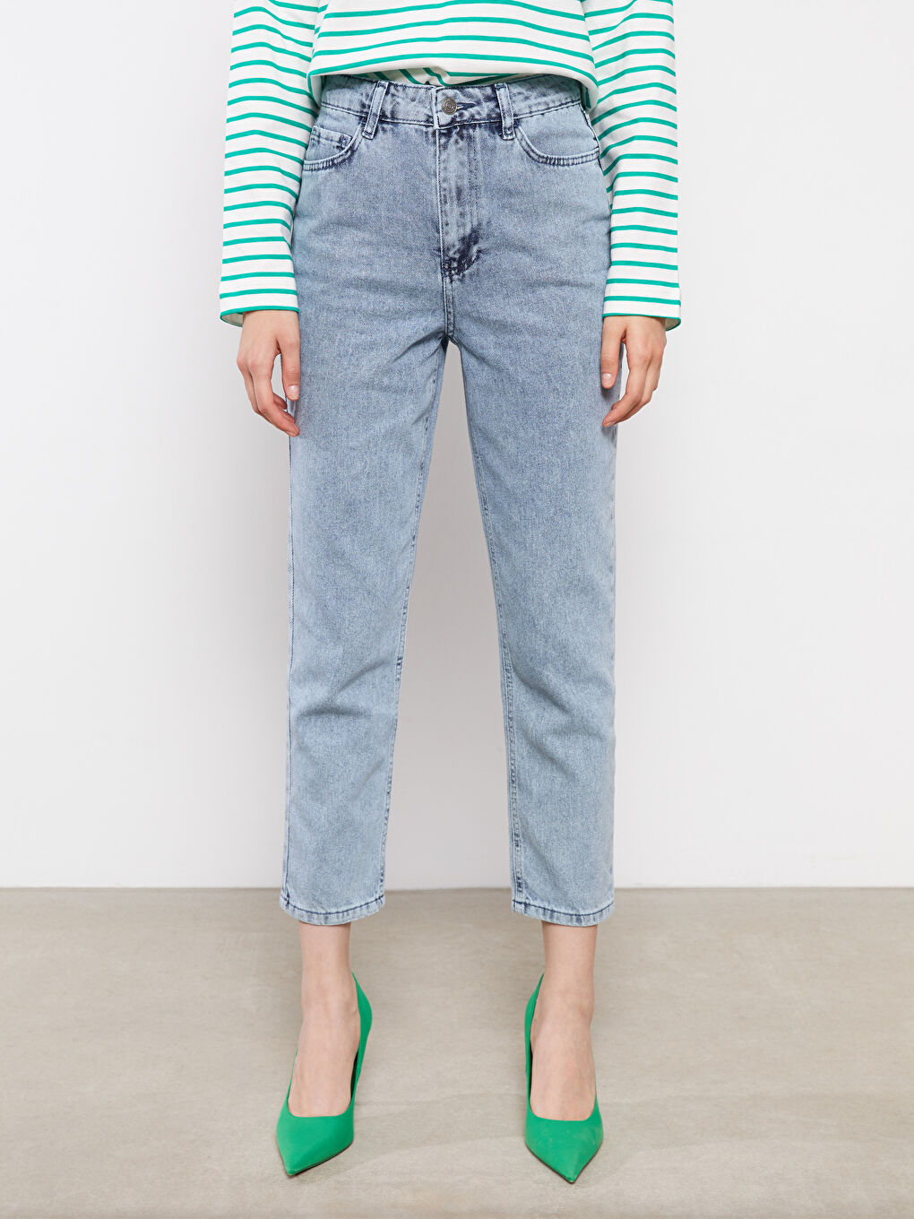 LCW Modest Standart Fit Düz Cep Detaylı Kadın Rodeo Jean Pantolon -S2HS48Z8-H45