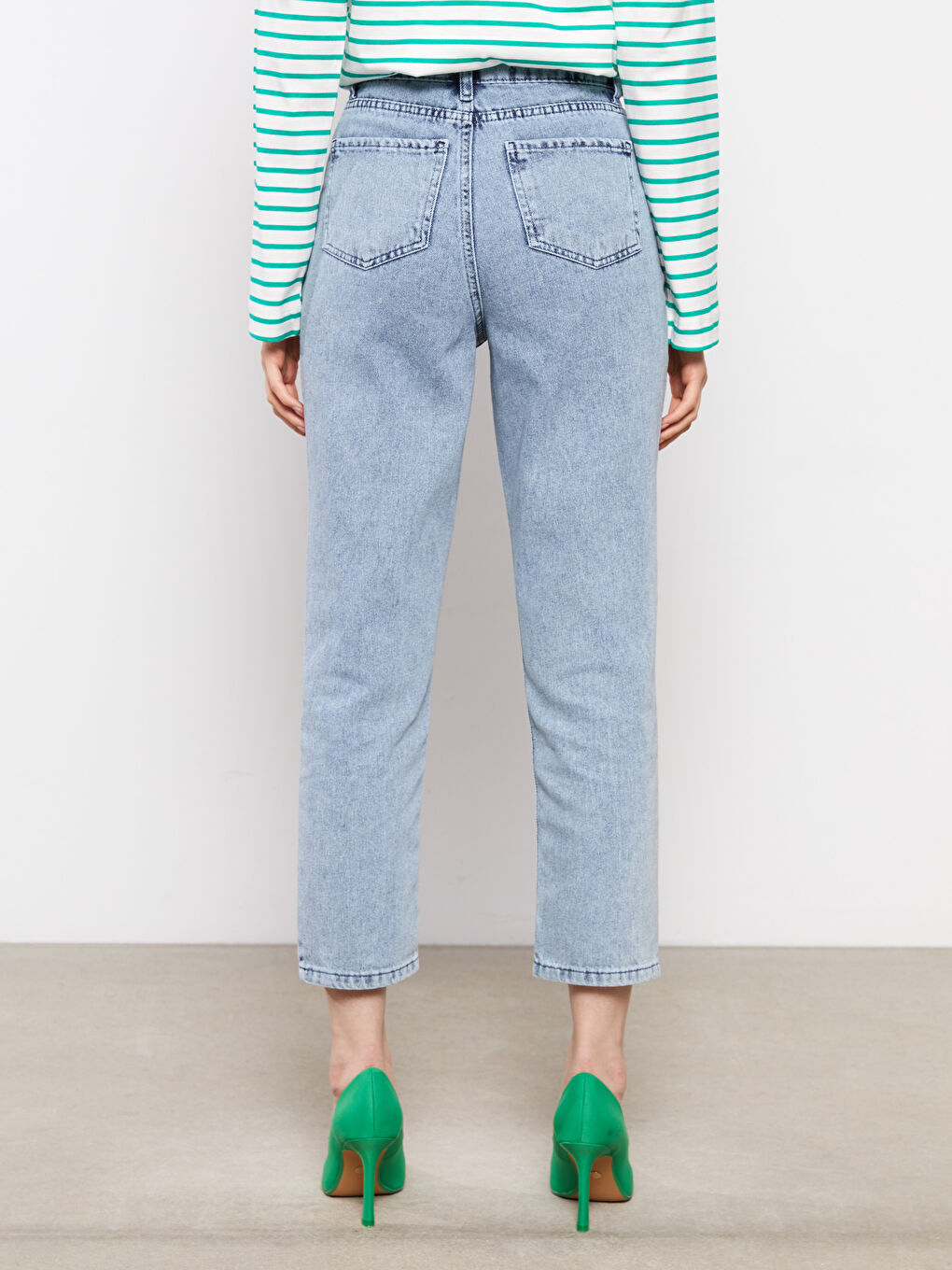 LCW Modest Standart Fit Düz Cep Detaylı Kadın Rodeo Jean Pantolon -S2HS48Z8-H45