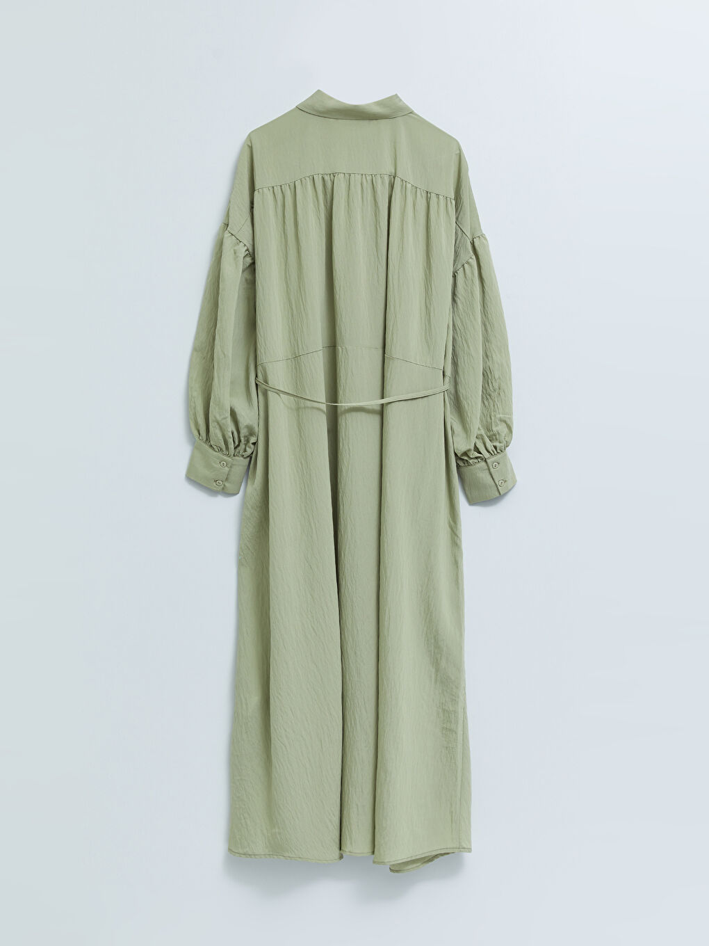 Collared Neck Plain Long Sleeve Women's Dress-6