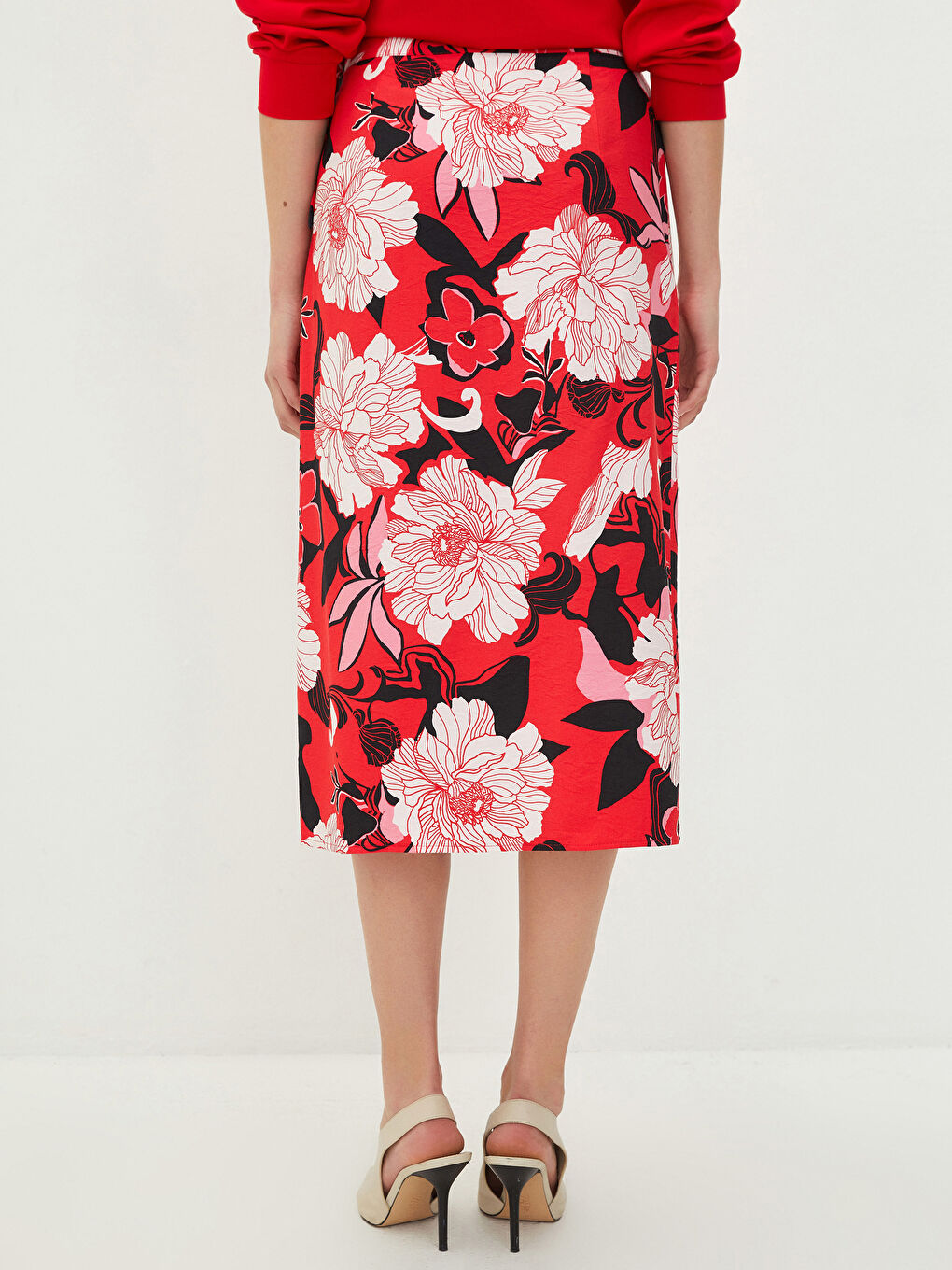 Fustă Pentru Femei Cu Talie Legată, Croială A, Cu Model Floral-9