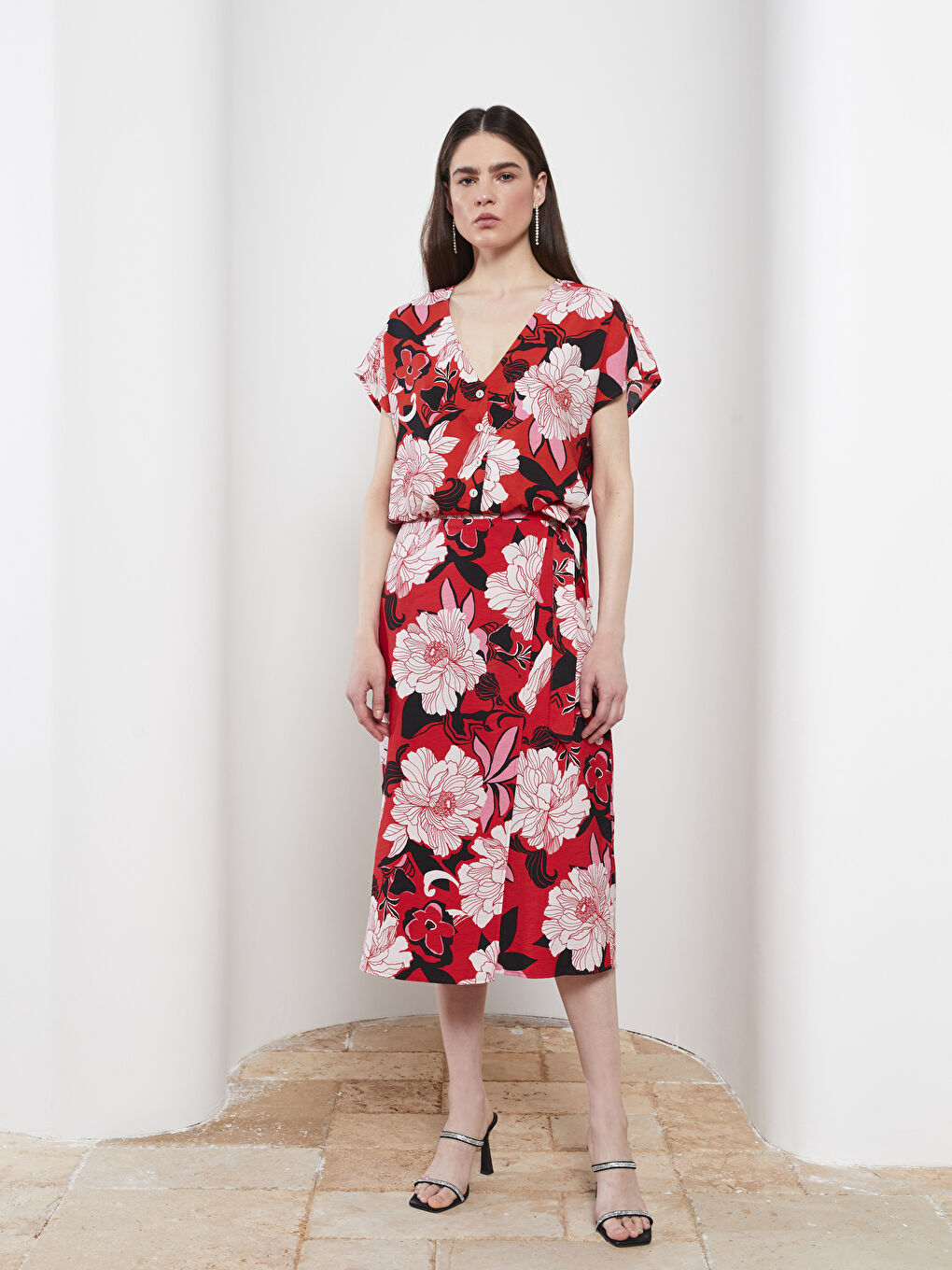 Fustă Pentru Femei Cu Talie Legată, Croială A, Cu Model Floral