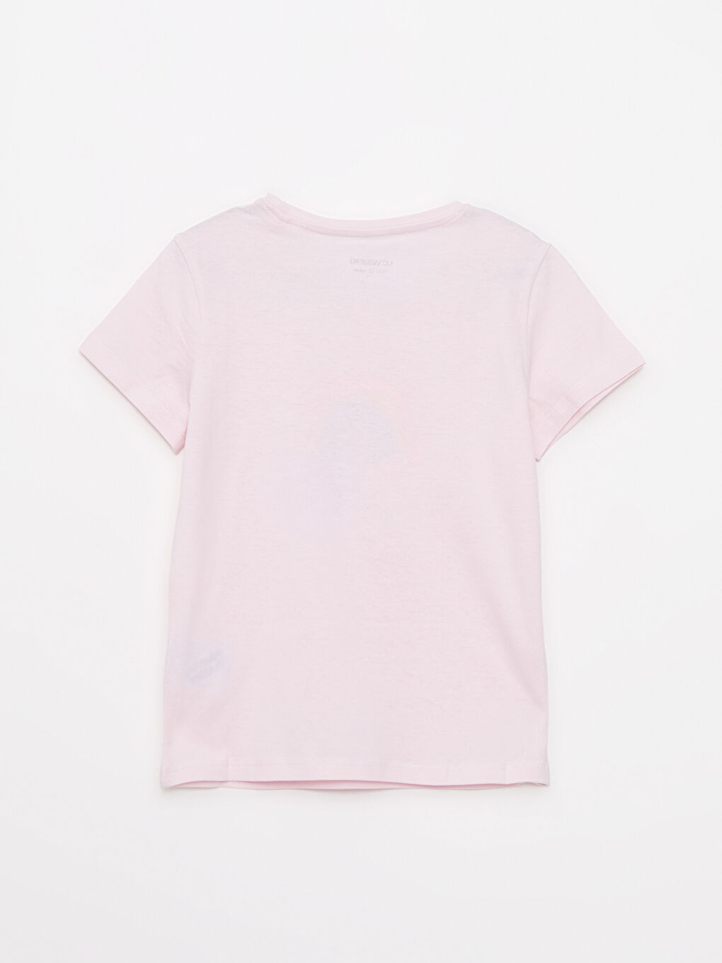 Pembe Bisiklet Yaka Baskılı Kısa Kollu Pamuklu Kız Çocuk Tişört-2
