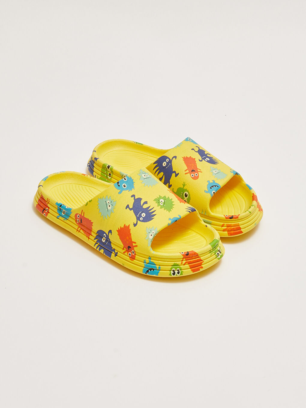 Sarı Baskılı Tek Bantlı Erkek Çocuk Terlik