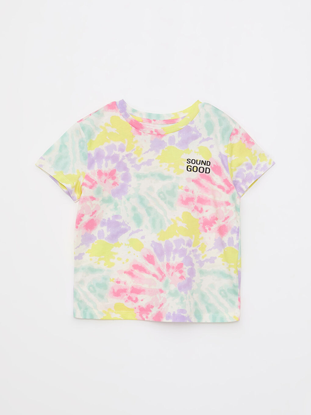 Crew Neck Printed Short Sleeve Cotton Girl T-shirt -S2HT07Z4-F9C