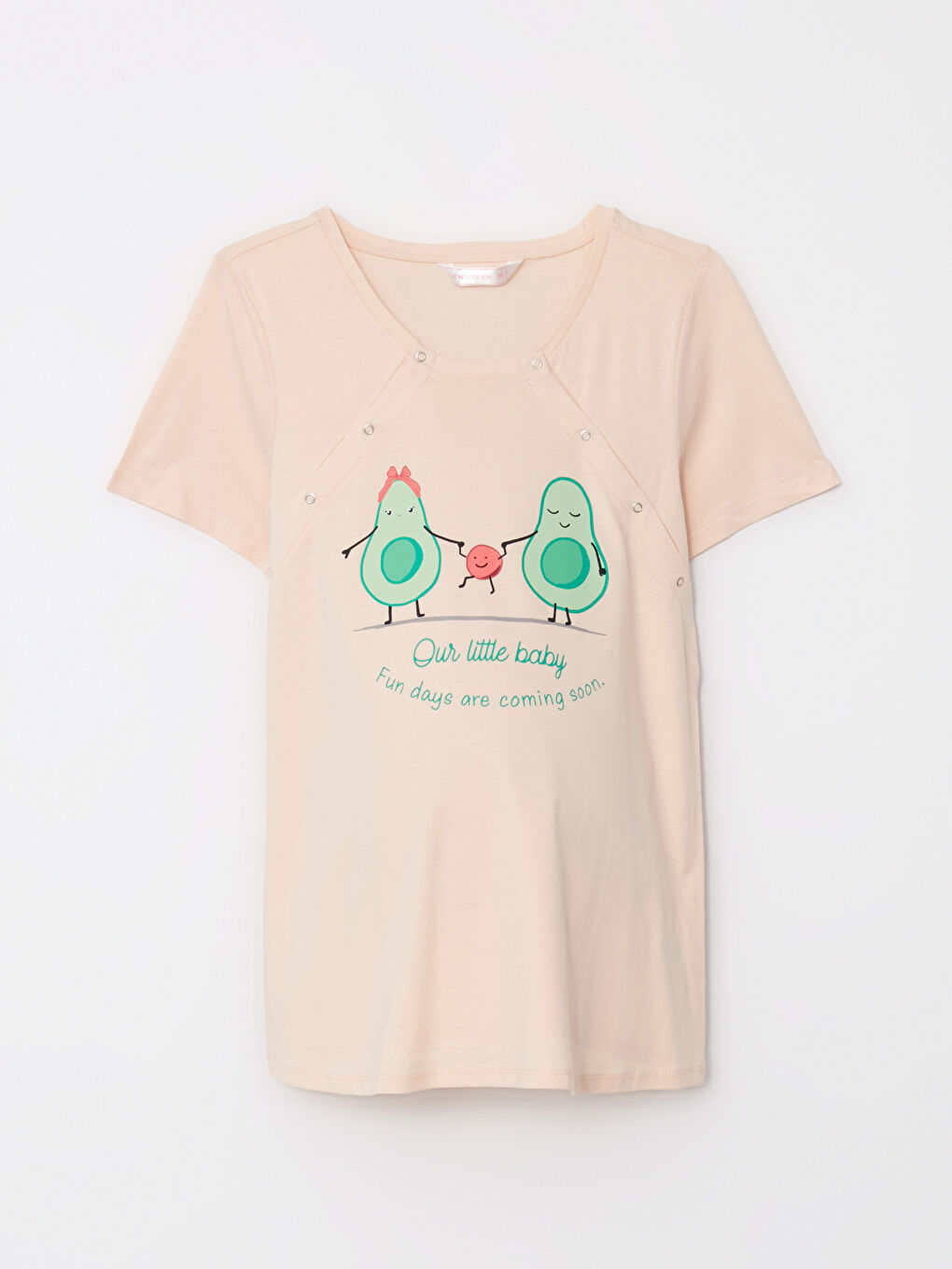 طقم بيجامة ياقة دائرية كم قصير مطبوع قطن للسيدات-6