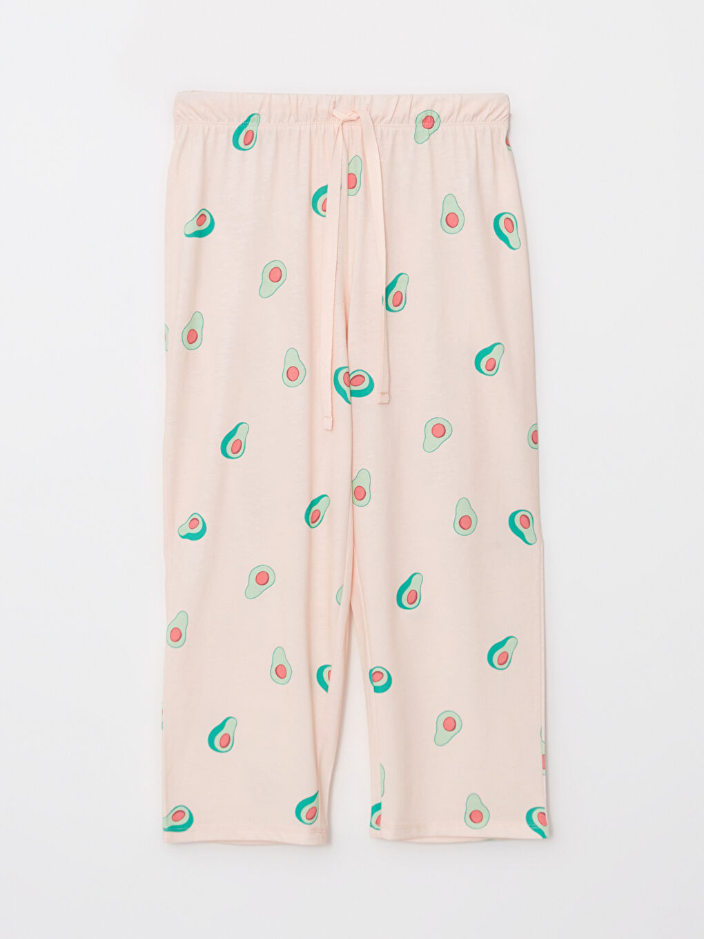 طقم بيجامة ياقة دائرية كم قصير مطبوع قطن للسيدات-7