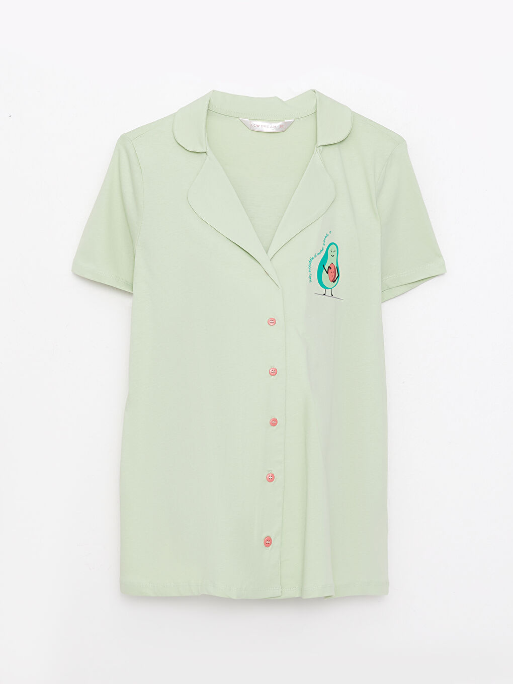 Shirt Neck Printed Short Sleeve Cotton Women's Pajama Set-6