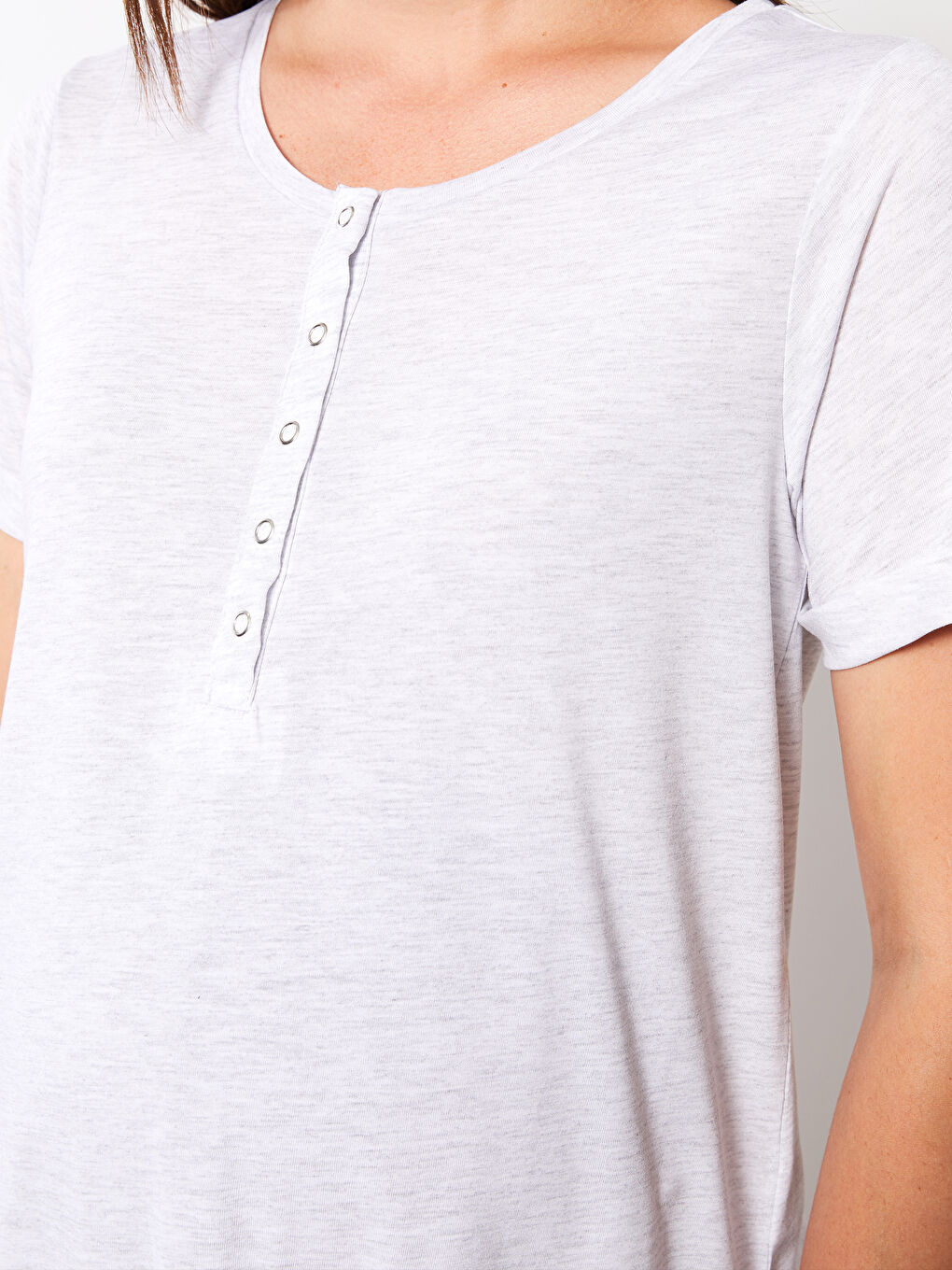 Crew Neck Straight Short Sleeve Maternity Pajamas Set -S2HT86Z8-CT3