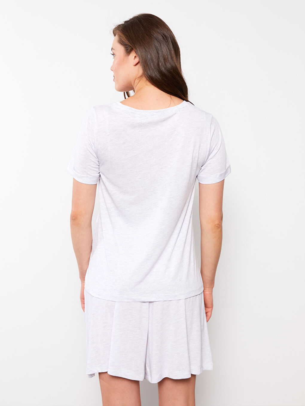 Crew Neck Straight Short Sleeve Maternity Pajamas Set -S2HT86Z8-CT3