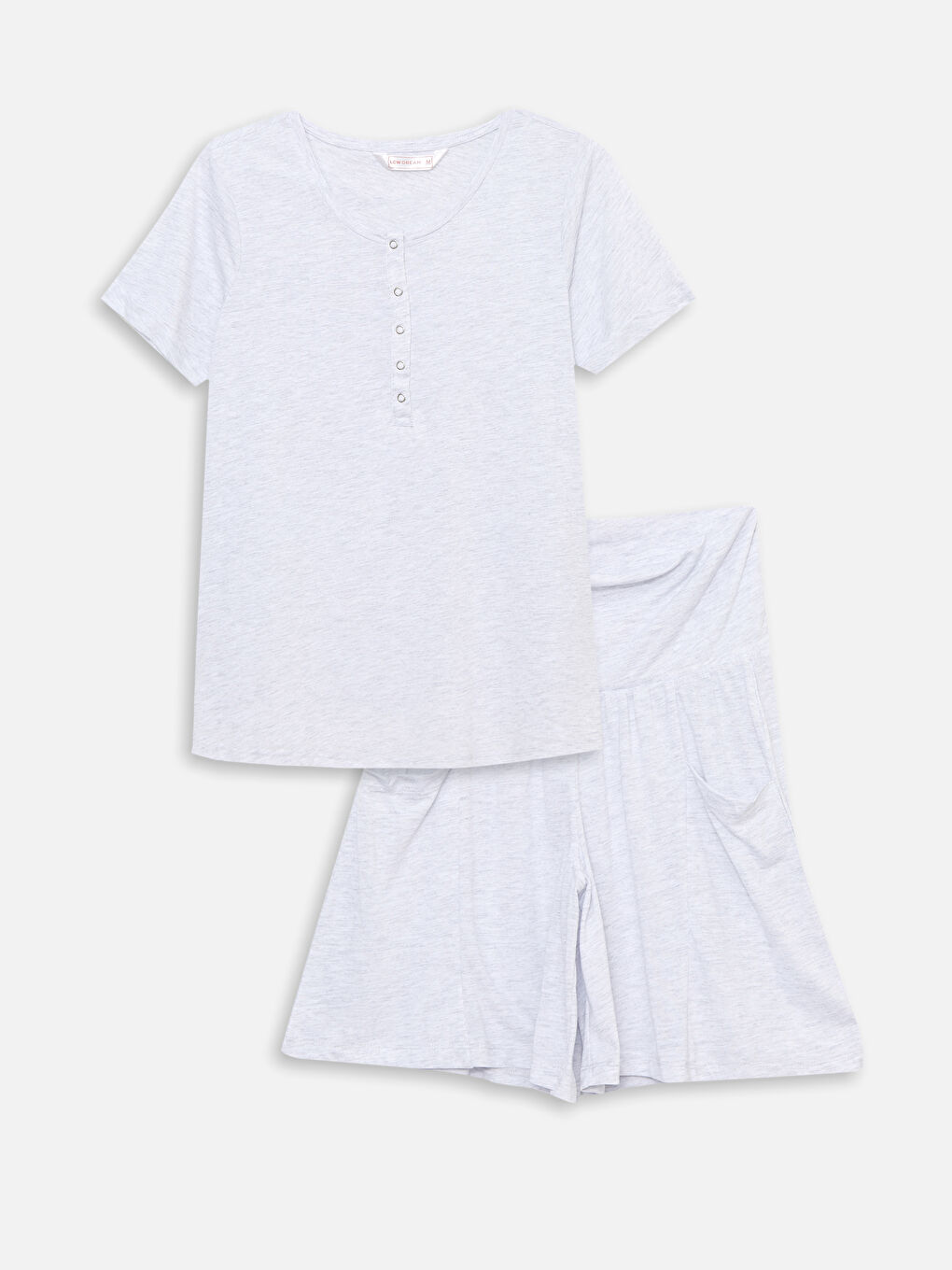 Crew Neck Straight Short Sleeve Maternity Pajamas Set -S2HT86Z8-CT3