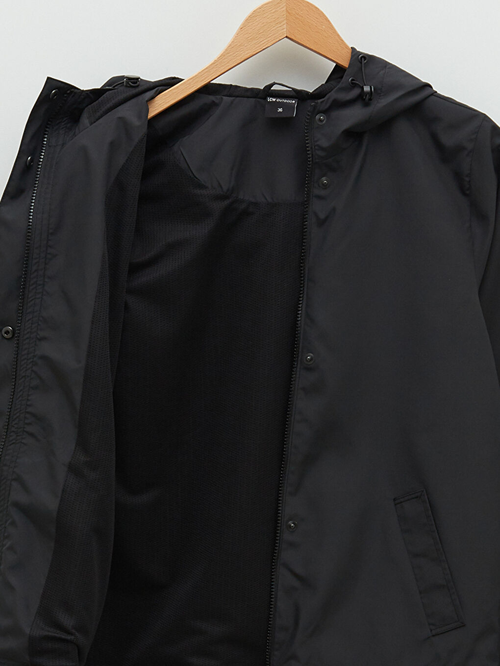 LCW OUTDOOR Hooded Printed Long Sleeve Women's Outdoor Raincoat -S2HT90Z8-CVL
