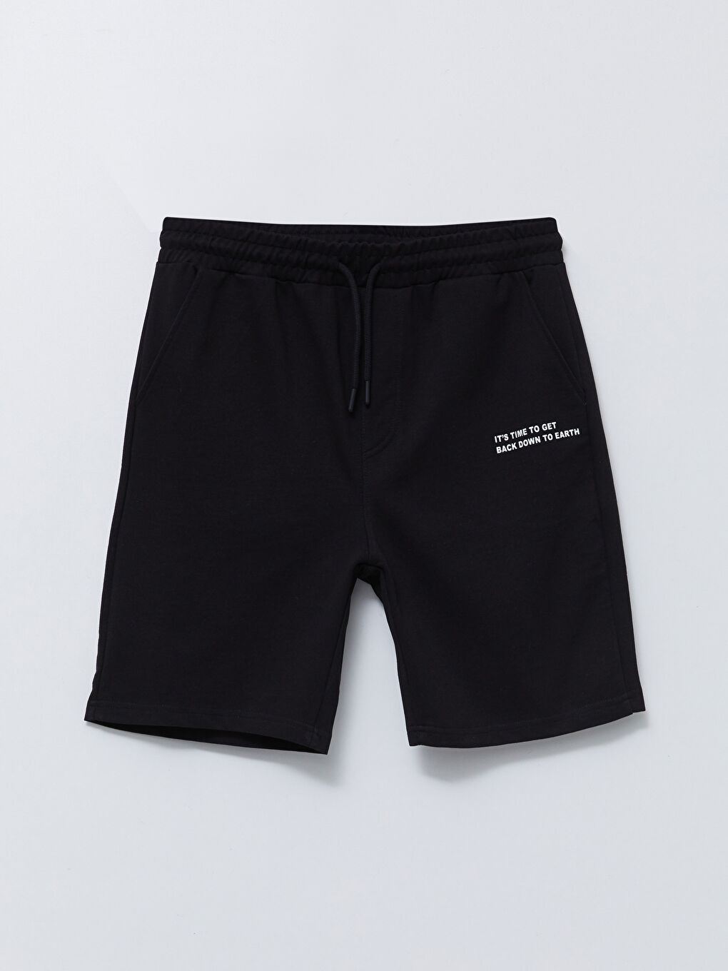 Standard Fit Men's Shorts with Waist Tie Detail-5