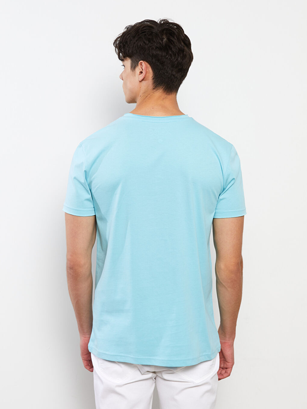 Turkuaz Bisiklet Yaka Kısa Kollu Baskılı Penye Erkek Tişört-9