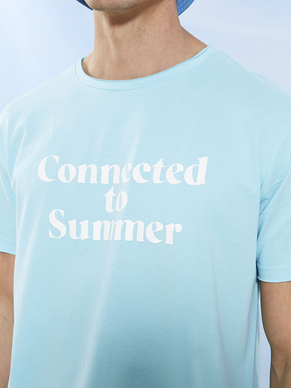 Turkuaz Bisiklet Yaka Kısa Kollu Baskılı Penye Erkek Tişört-6