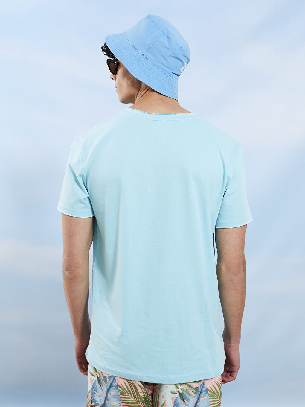 Turkuaz Bisiklet Yaka Kısa Kollu Baskılı Penye Erkek Tişört-8