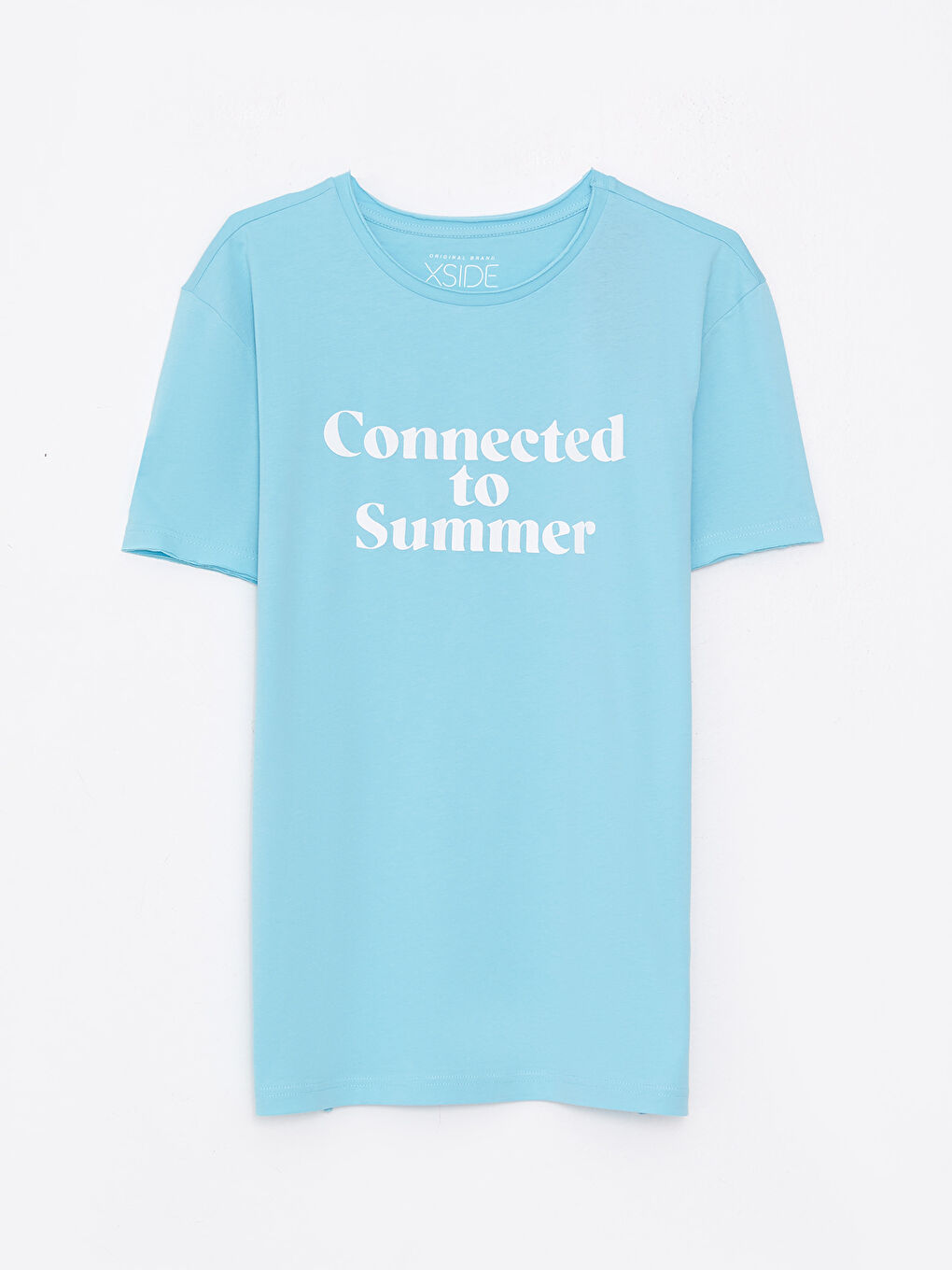 Turkuaz Bisiklet Yaka Kısa Kollu Baskılı Penye Erkek Tişört-10