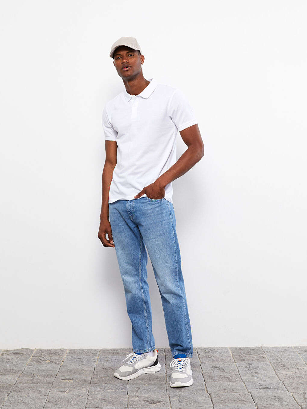 تي شيرت بياقة بولو كم قصير بيكيه للرجال-1