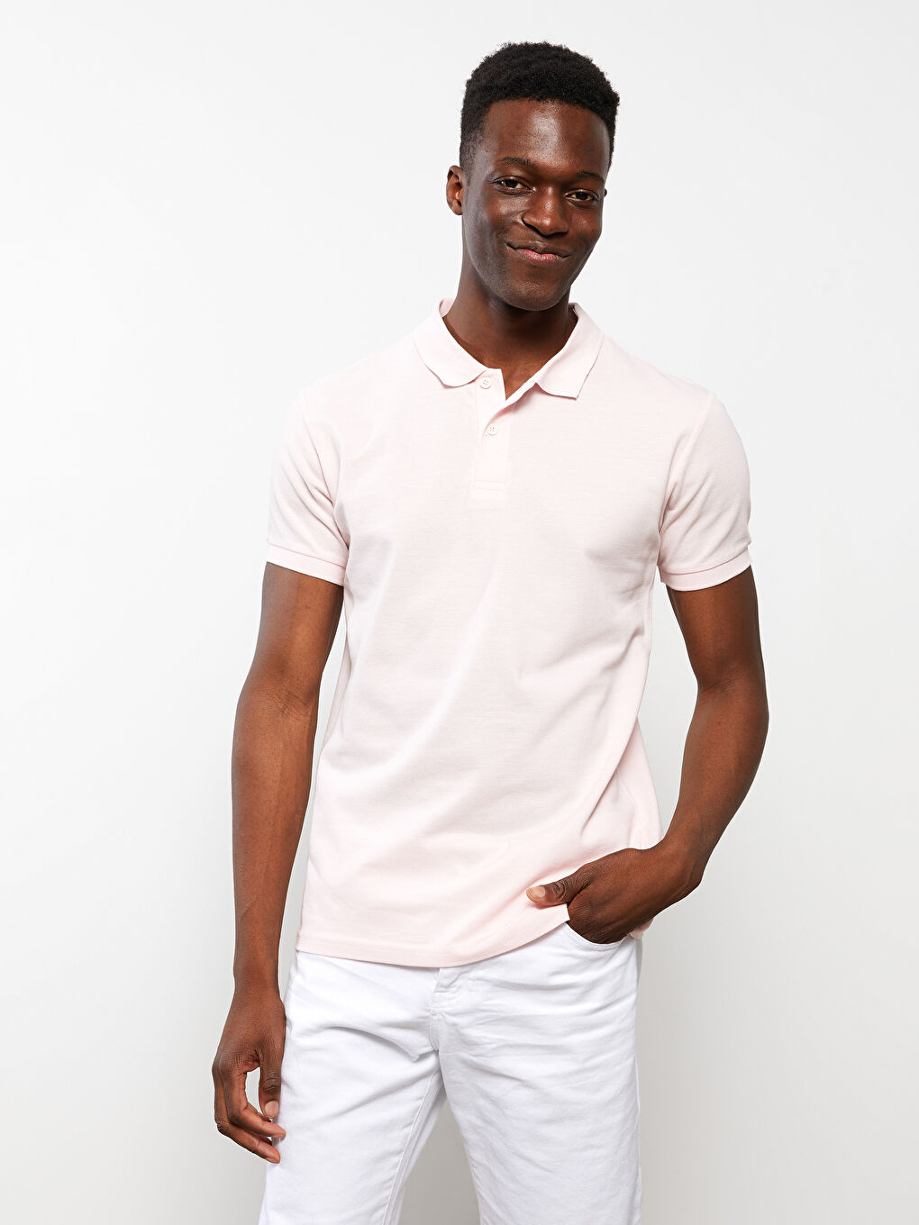 Polo Neck Short Sleeve Pique Men's T-Shirt-2