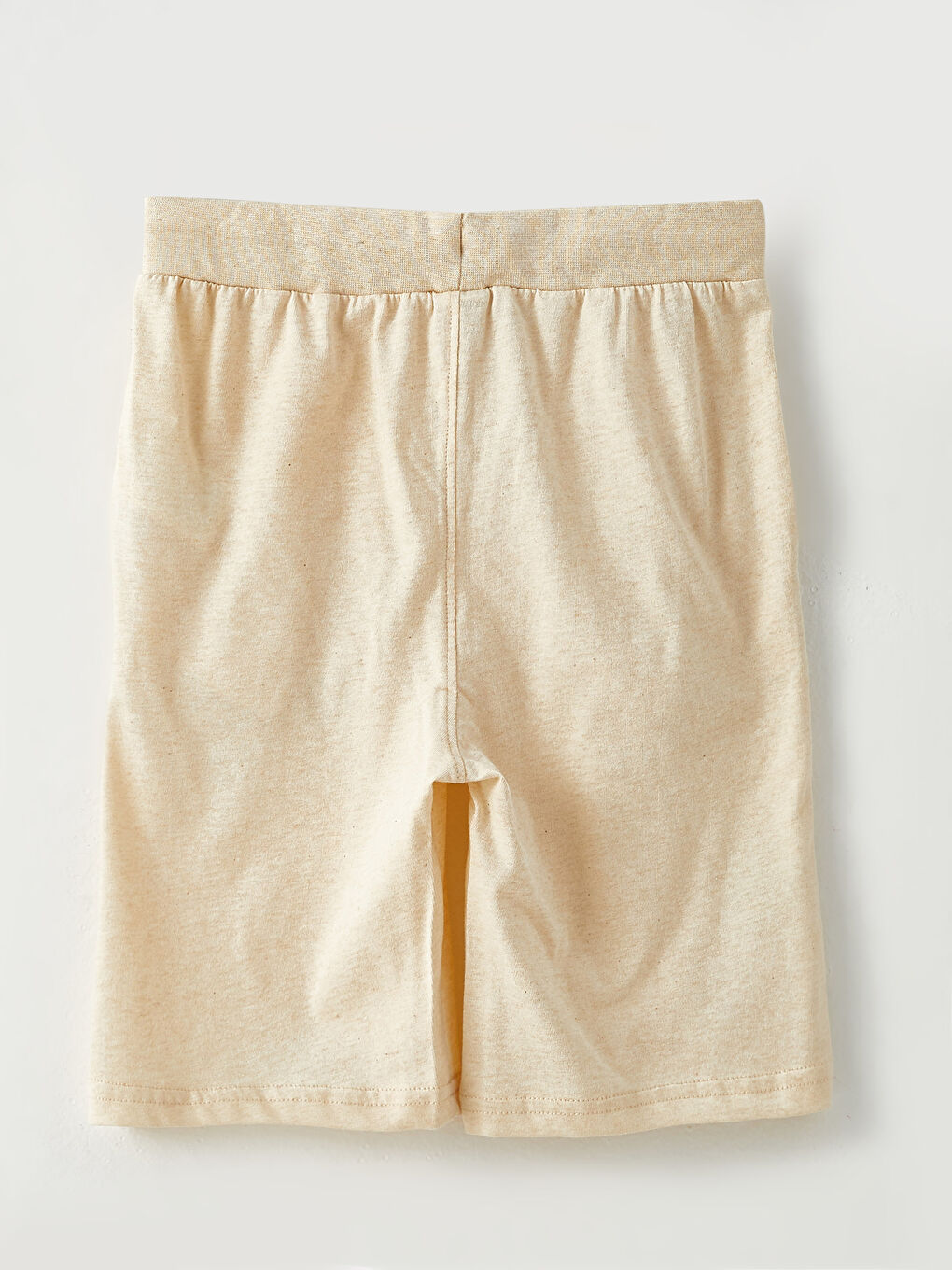 Bej Beli Lastikli Baskılı Erkek Çocuk Bermuda-1