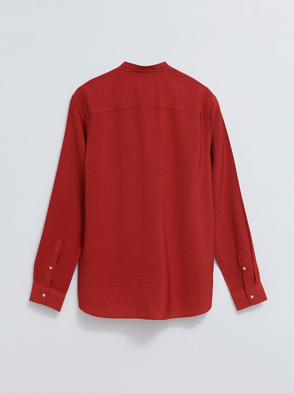 Kırmızı Slim Fit Hakim Yaka Uzun Kollu Erkek Gömlek-6