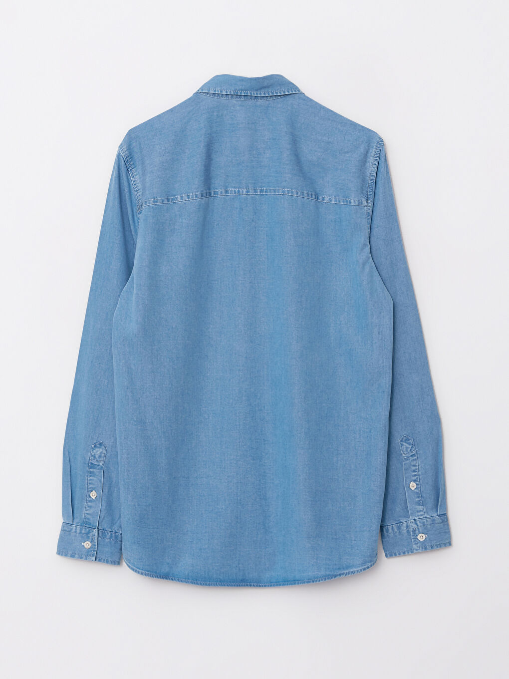 İndigo Regular Fit Uzun Kollu Erkek Jean Gömlek-7