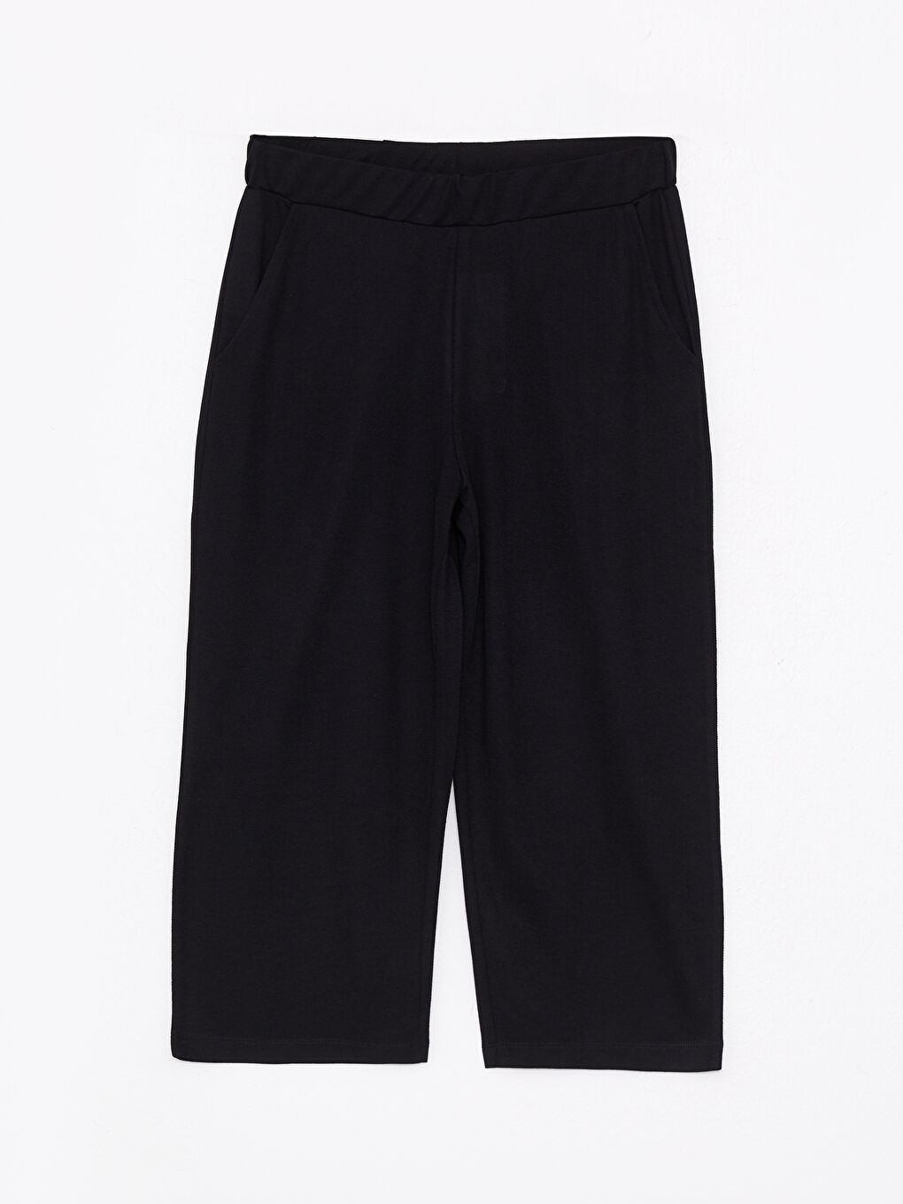 Pantaloni Capri Pentru Femei Cu Talie Elastică Și Buzunare Plate-6