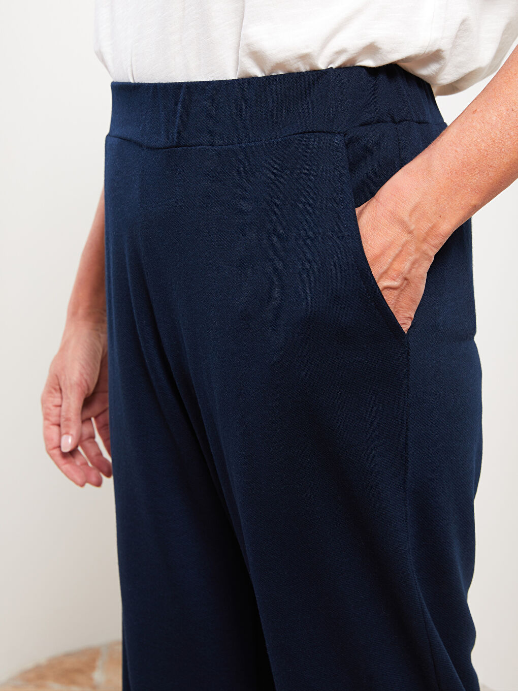 Elastic Waist Flat Pocket Detailed Women's Capri -S2HU87Z8-E1J