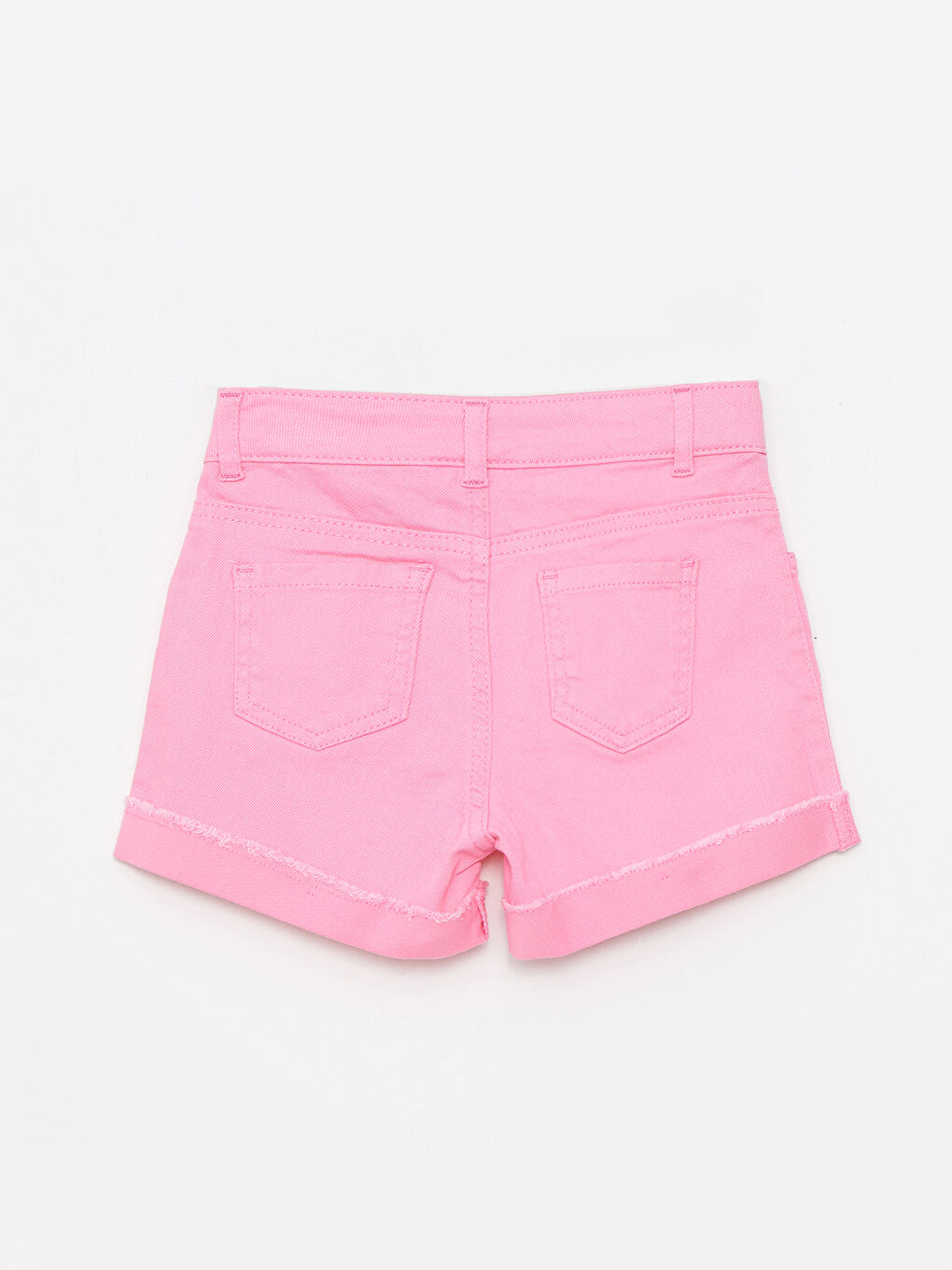 Pembe Basic Gabardin Kız Çocuk Şort-4