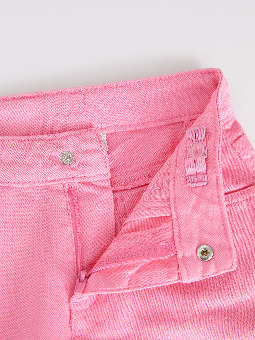 Pembe Basic Gabardin Kız Çocuk Şort-5