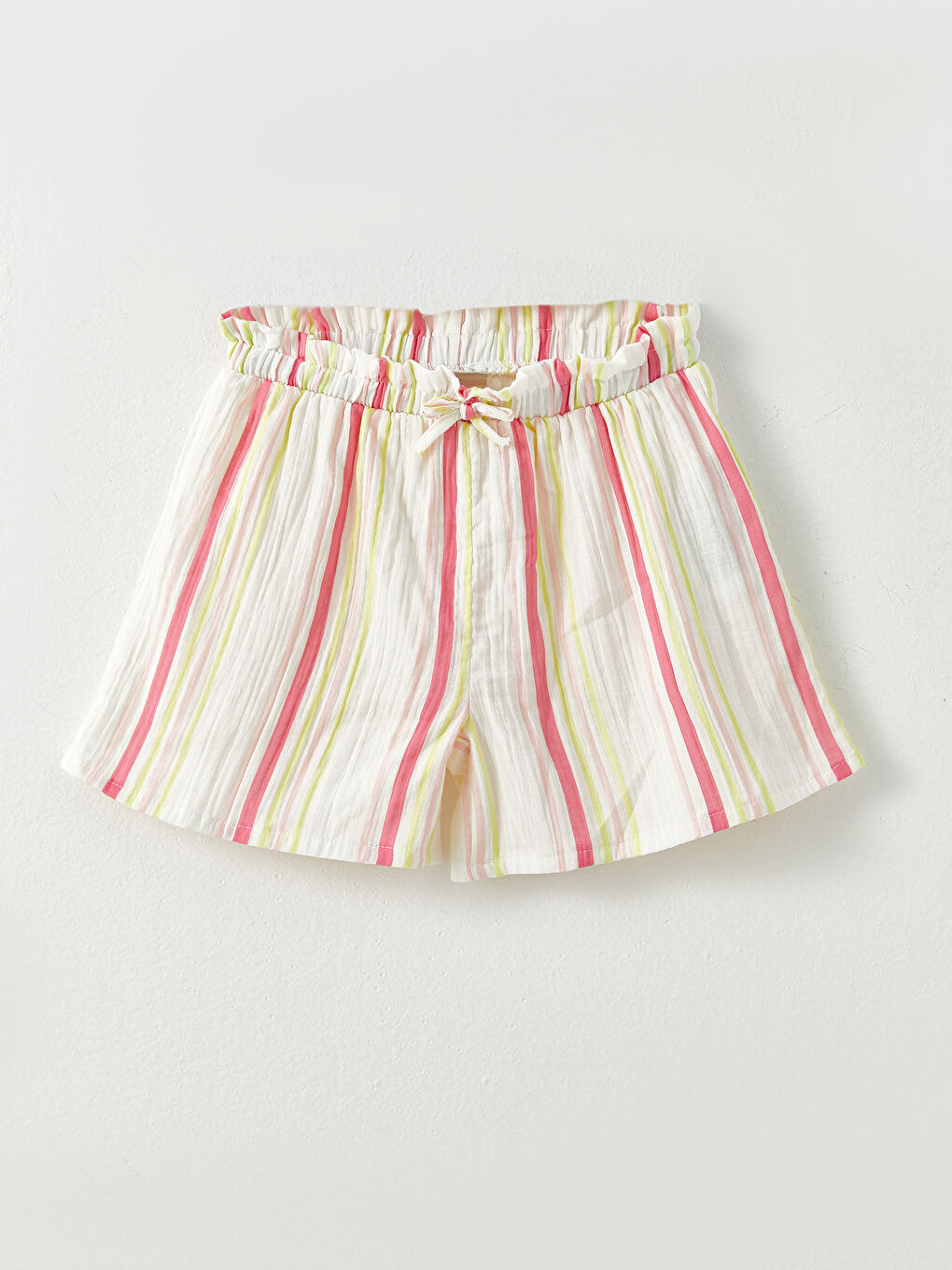 Girl's Elastic Waist Striped Shorts -S2HV03Z4-P8J