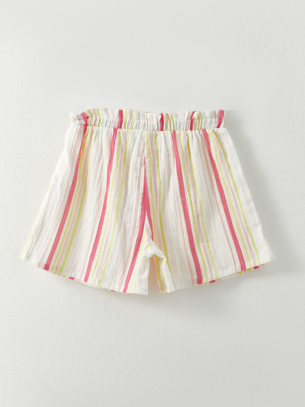 Girl's Elastic Waist Striped Shorts -S2HV03Z4-P8J