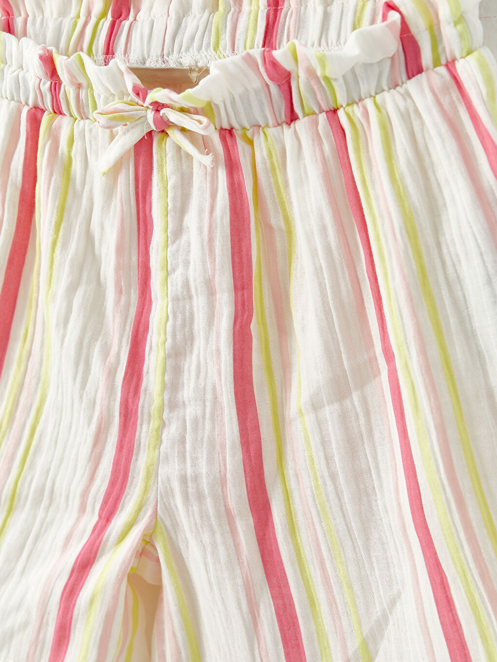 Girl's Elastic Waist Striped Shorts -S2HV03Z4-P8J