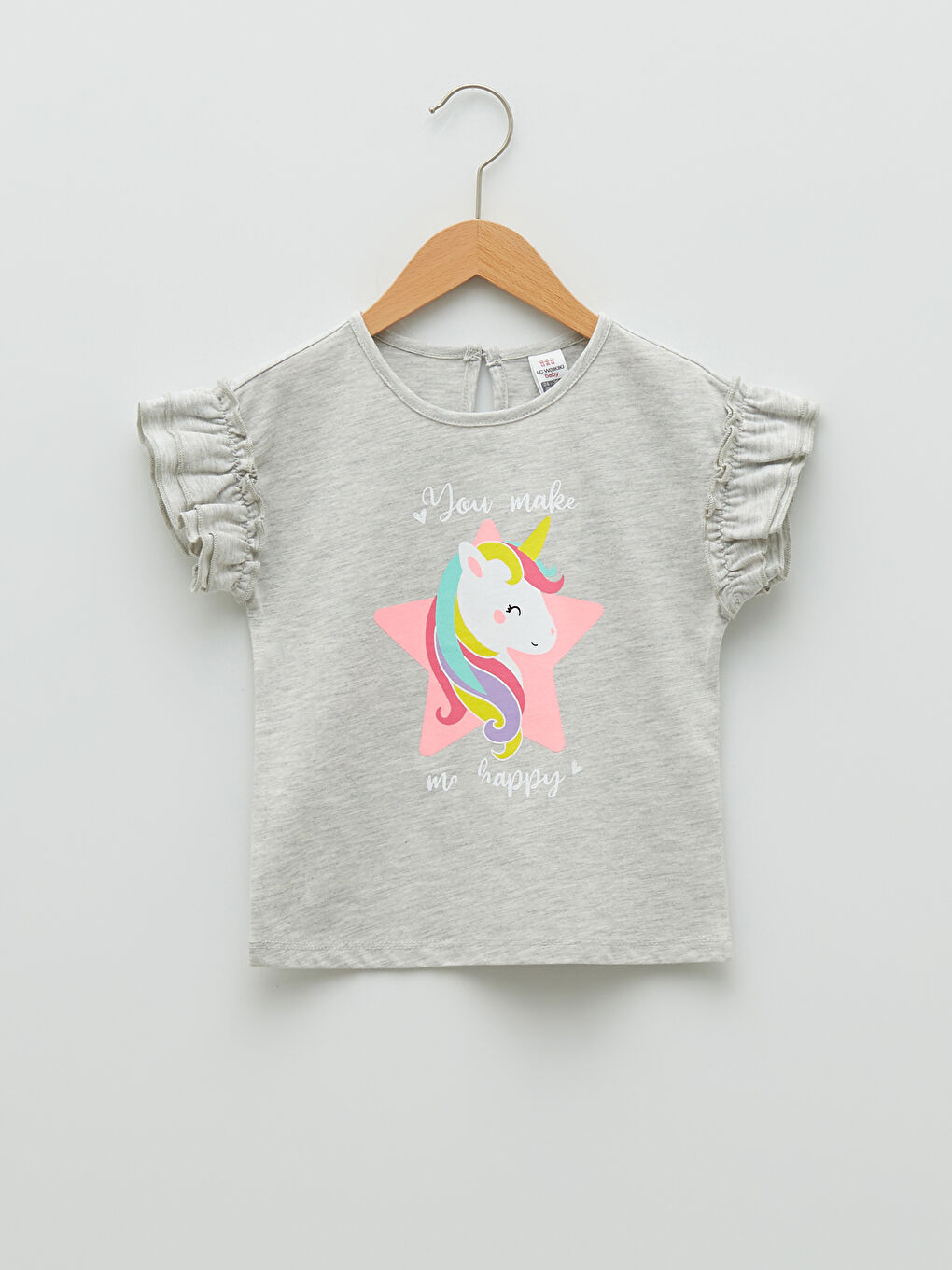 Crew Neck Short Sleeve Printed Baby Girl T-Shirt