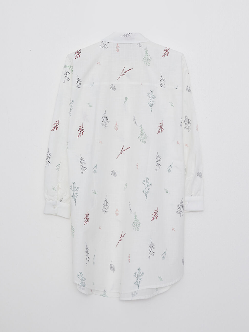 Floral Long Sleeve Poplin Women's Shirt Tunic-6