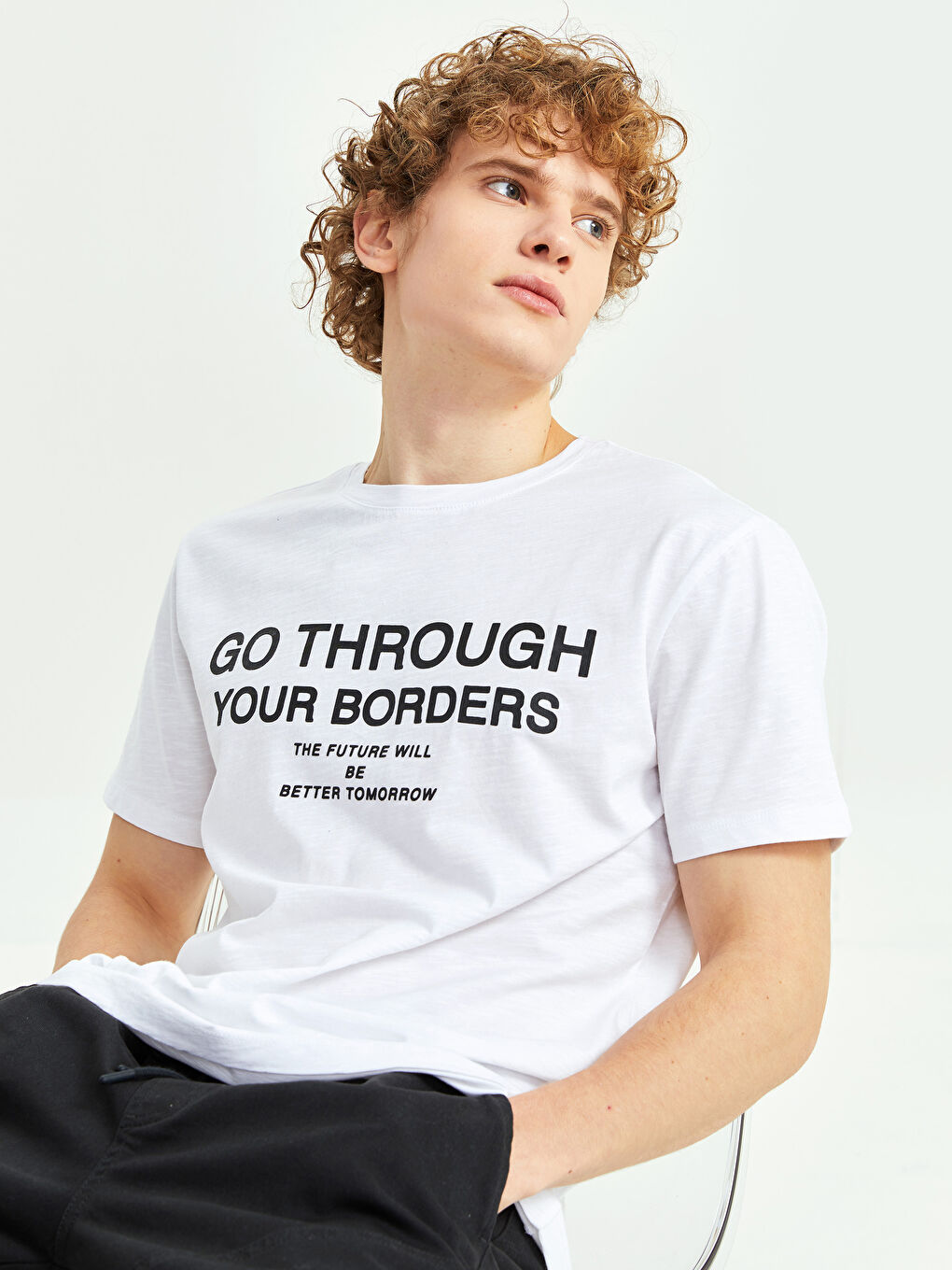 Crew Neck Short Sleeve Printed Combed Cotton Men's T-shirt