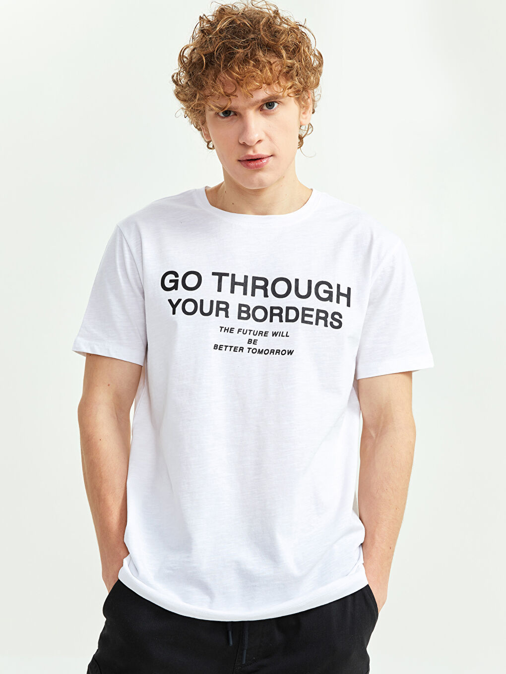 Crew Neck Short Sleeve Printed Combed Cotton Men's T-shirt-1