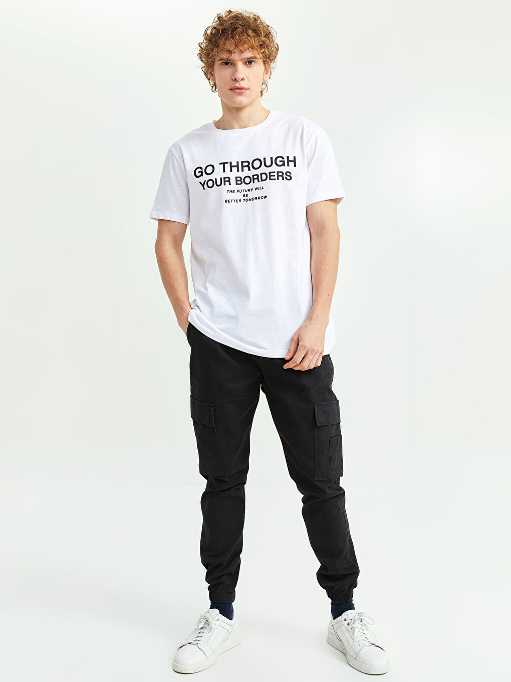 Crew Neck Short Sleeve Printed Combed Cotton Men's T-shirt-3