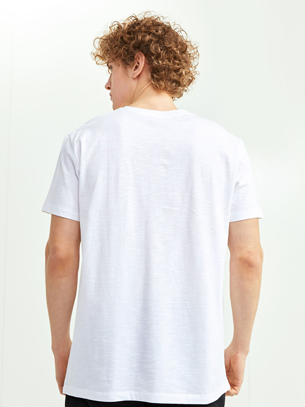 Crew Neck Short Sleeve Printed Combed Cotton Men's T-shirt-4