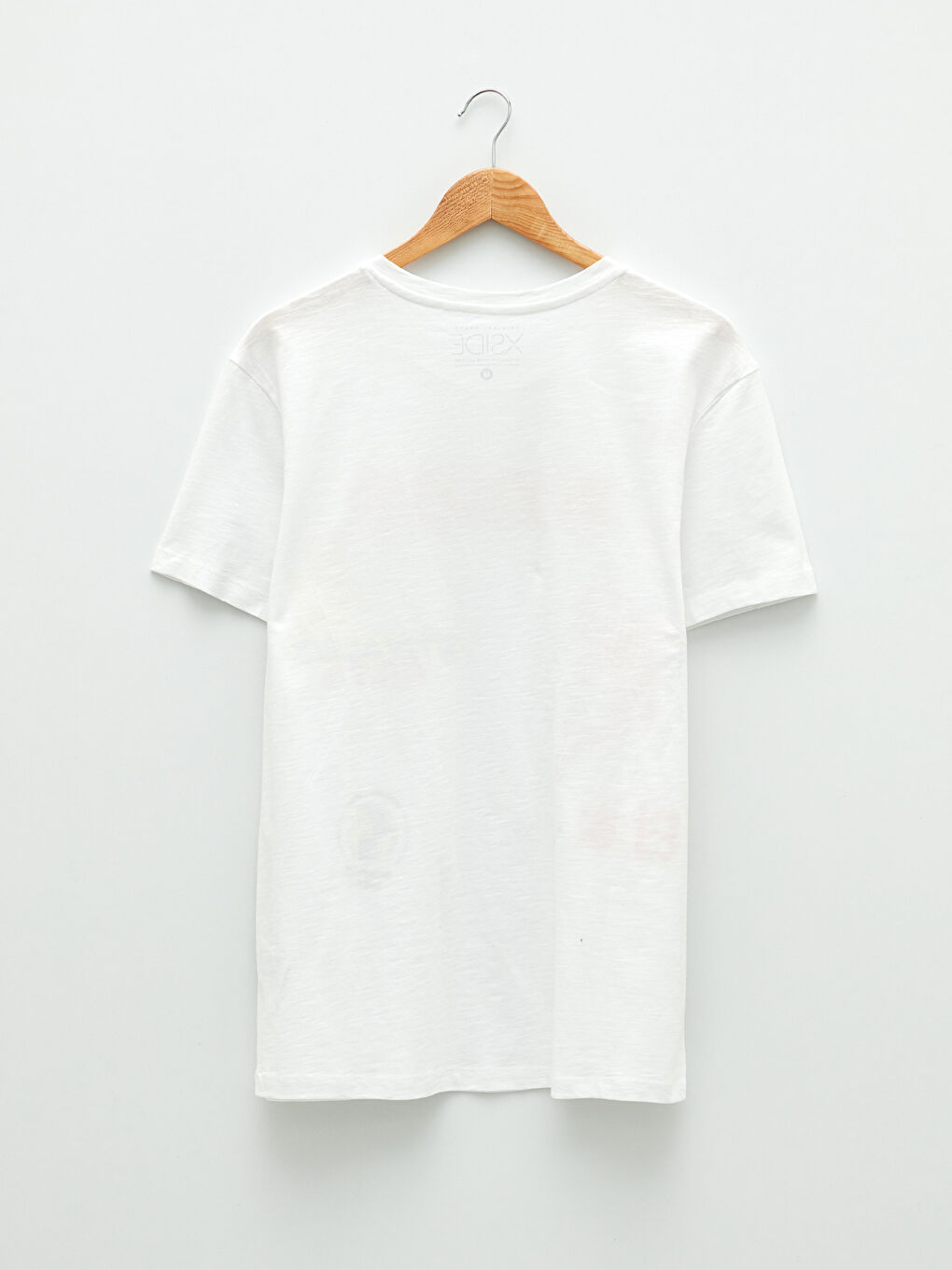 Beyaz Bisiklet Yaka Kısa Kollu Baskılı Penye Erkek Tişört-6