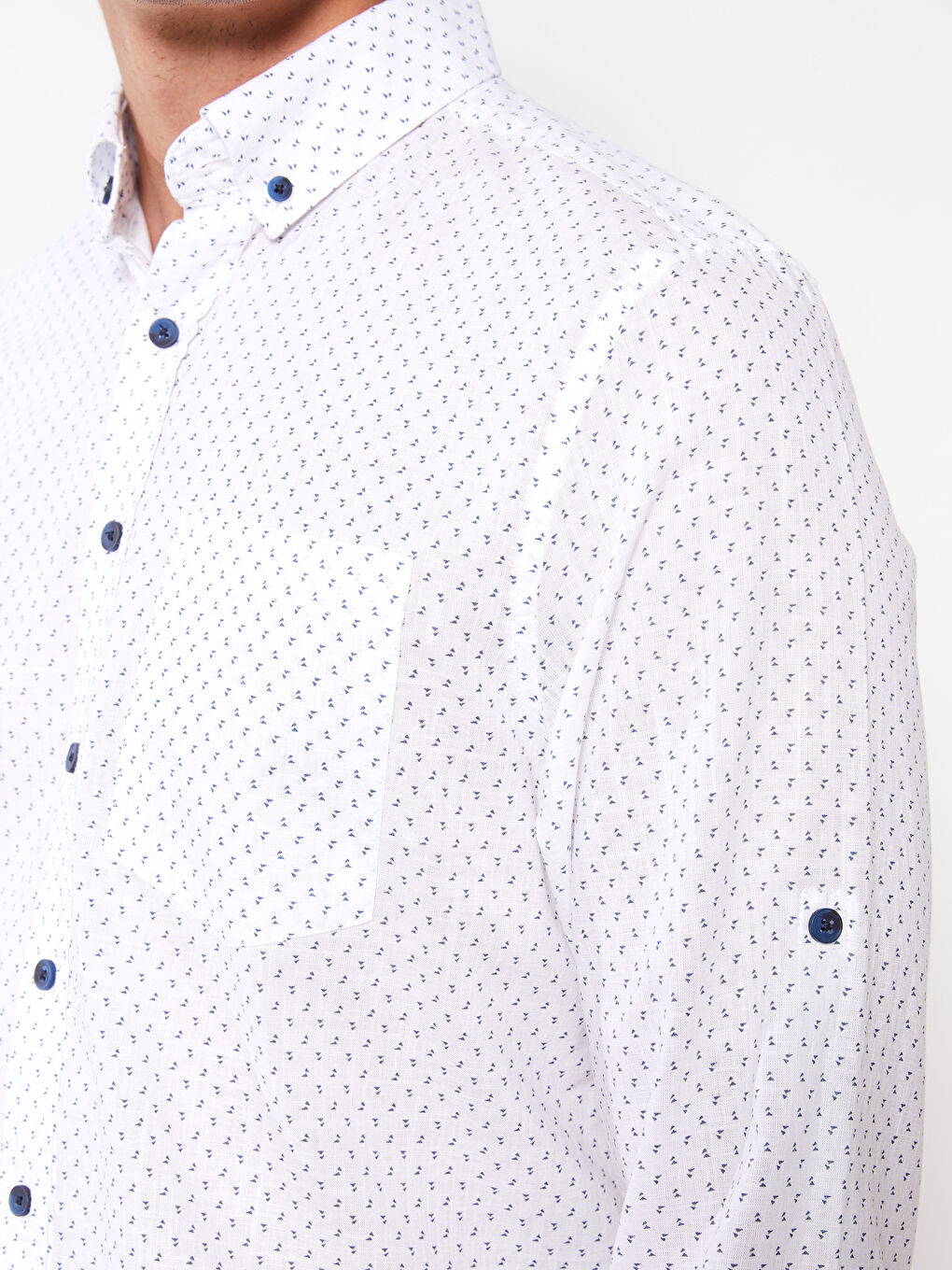 Regular Fit Long Sleeve Poplin Men's Shirt-3