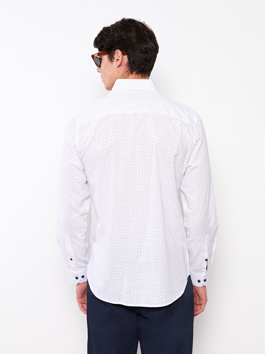 Regular Fit Long Sleeve Poplin Men's Shirt-4
