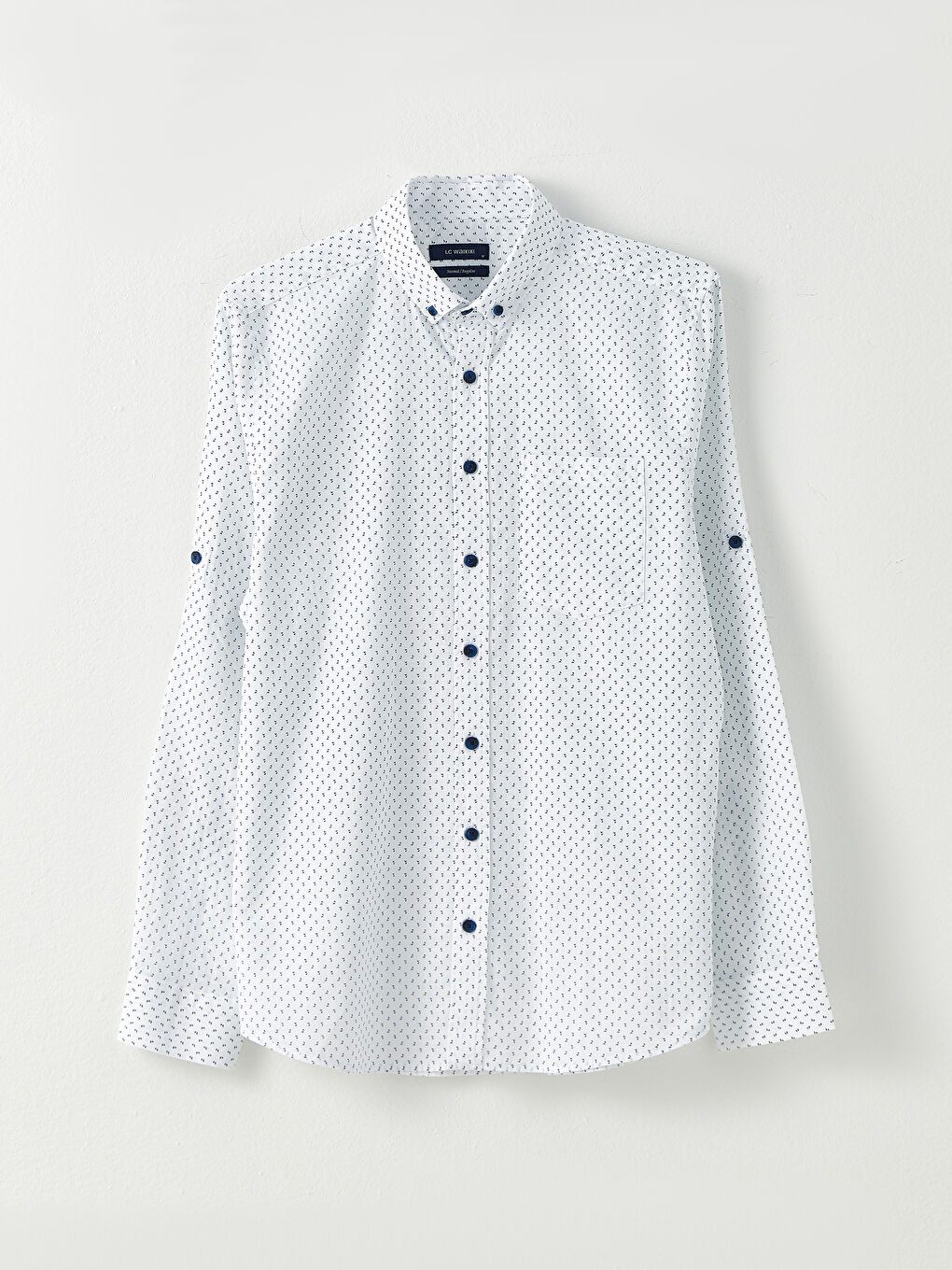 Regular Fit Long Sleeve Poplin Men's Shirt-5