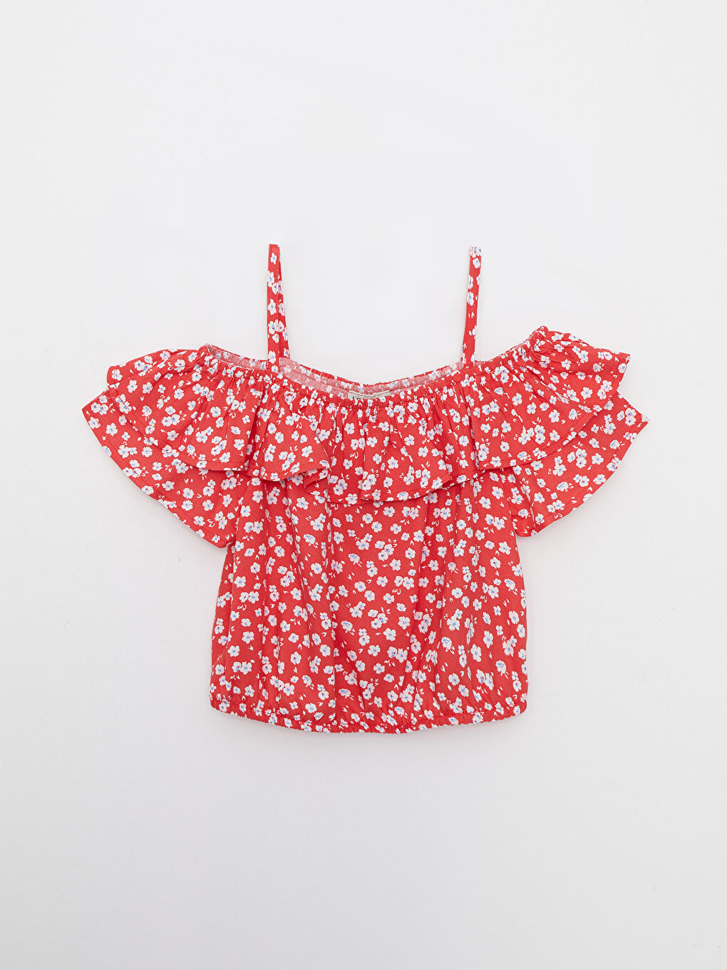 Блузка для девочек с вырезом лодочкой, принтом и короткими рукавами из вискозы