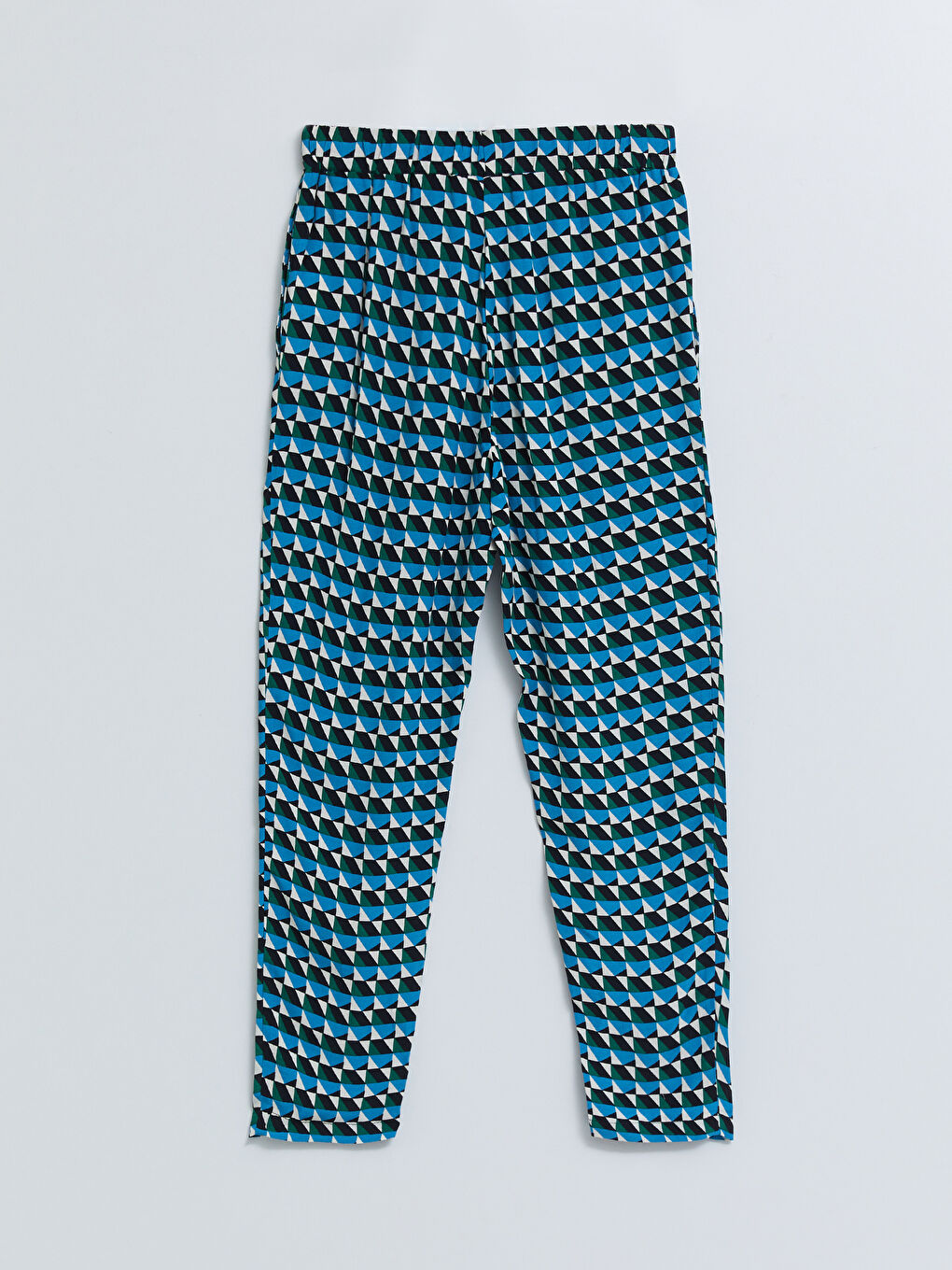 Elastic Waist Comfortable Pattern Patterned Viscose Women's Trousers -S2HV89Z8-LRR