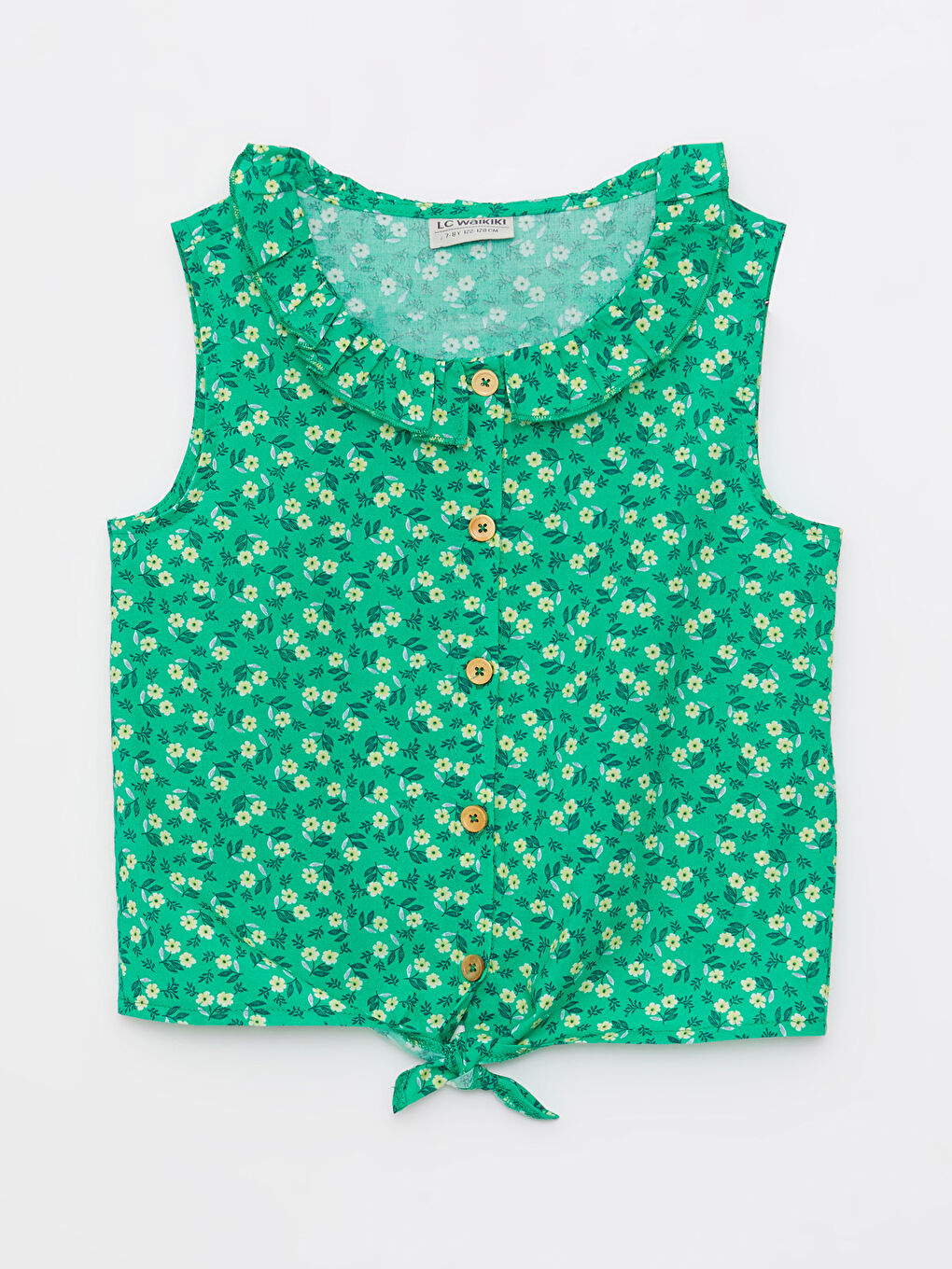 بلوزة للبنات برقبة دائرية منقوشة من قماش البوبلين