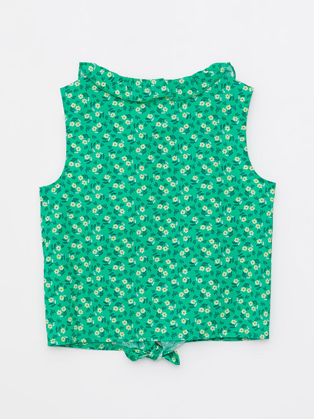 بلوزة للبنات برقبة دائرية منقوشة من قماش البوبلين-1