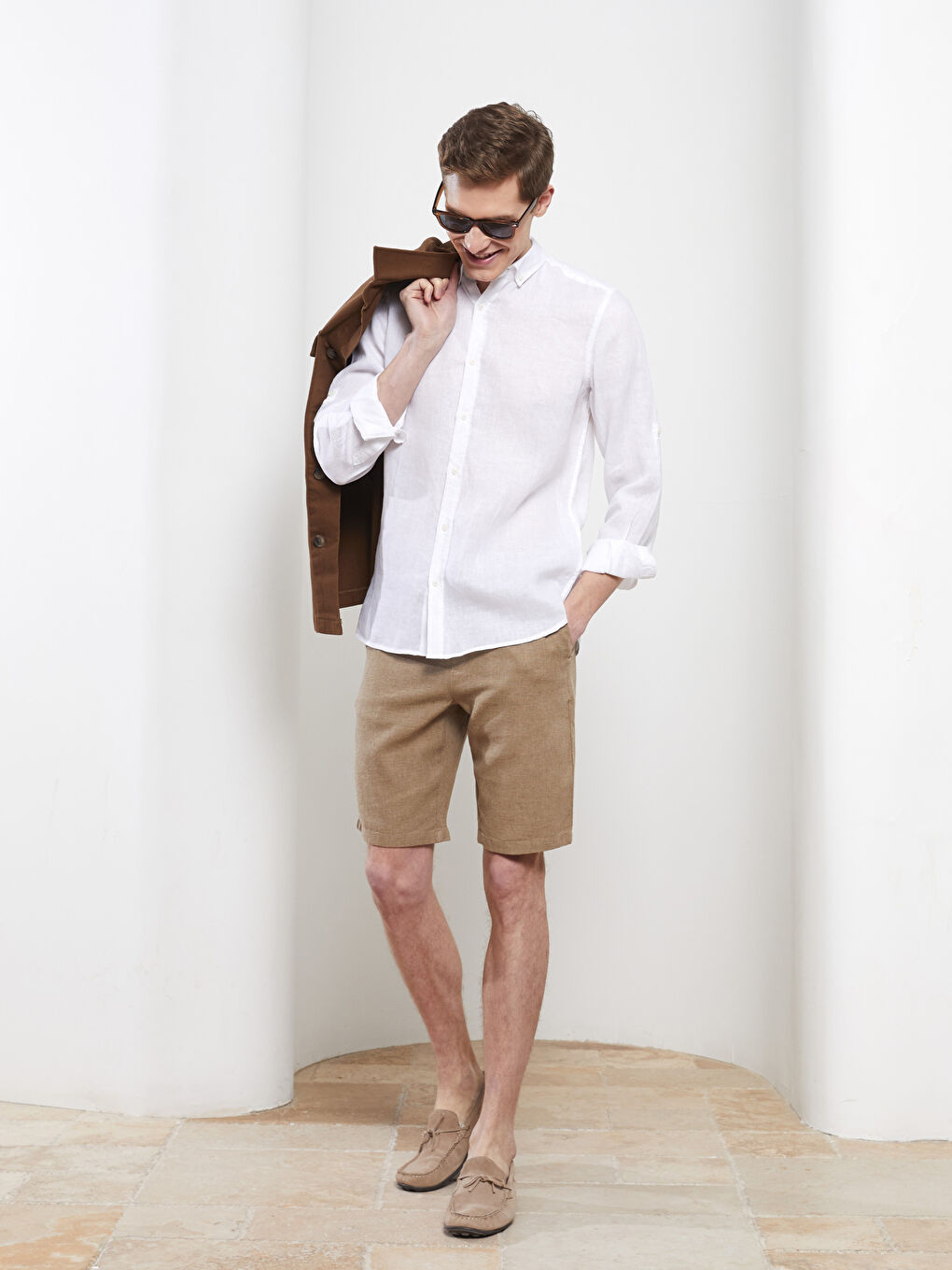 Beyaz Slim Fit Uzun Kollu Erkek Gömlek-2