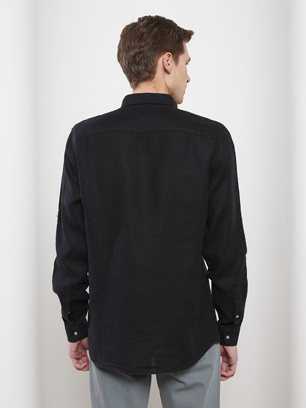 LCW Vision Siyah Slim Fit Uzun Kollu Erkek Gömlek - 4