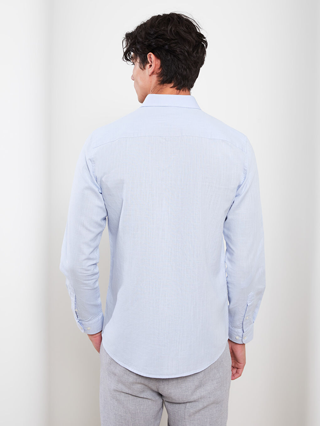 Slim Fit Long Sleeve Men's Shirt-4