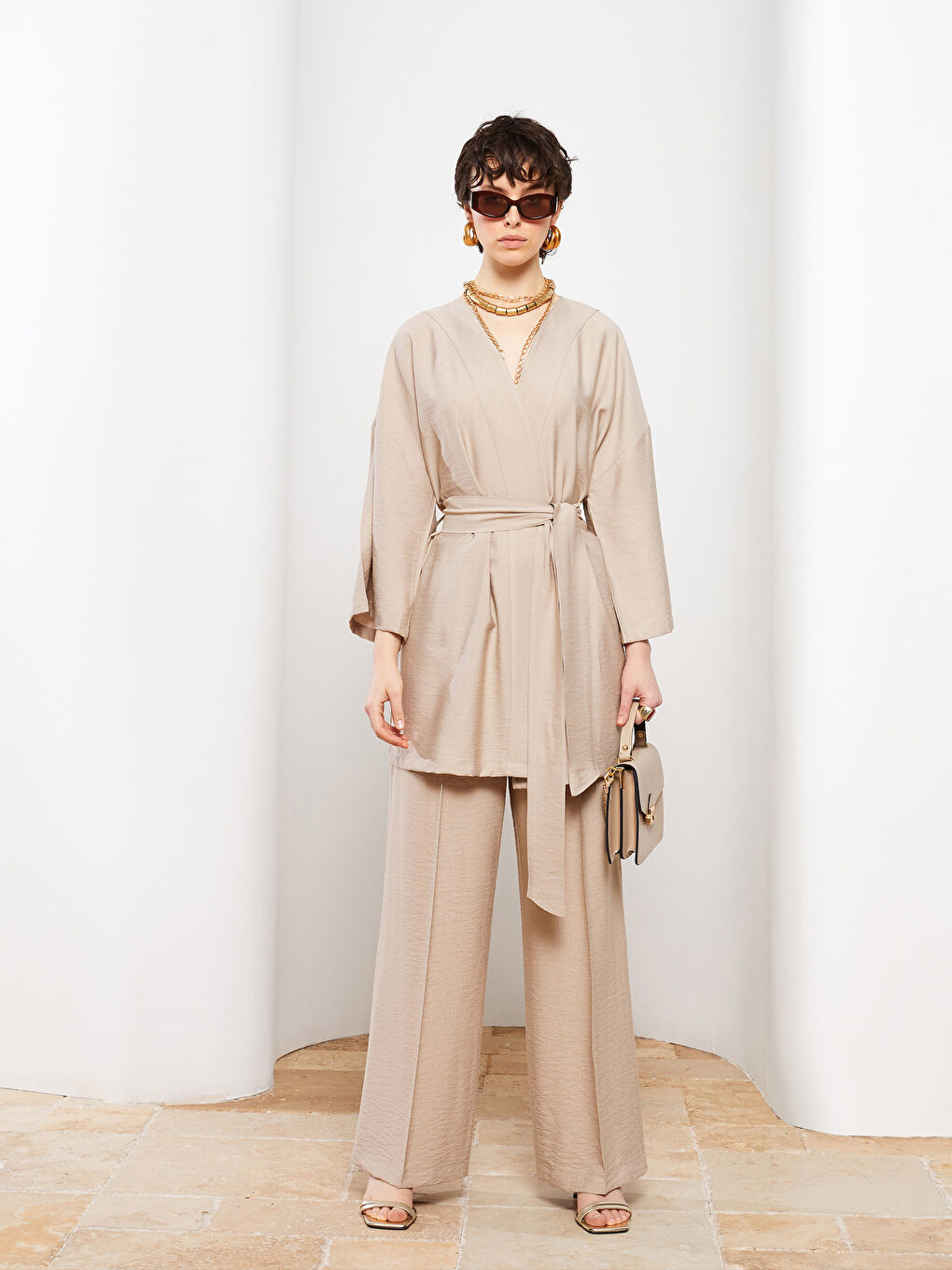 Kadın Şal Yaka Düz Kimono-4